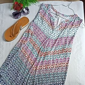 CJ Banks Multicolor Geometric Dress